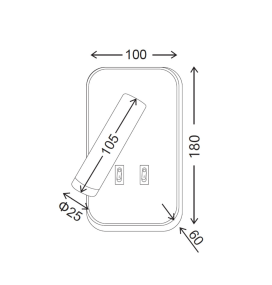 Aplique led de pared 0086M6 madera y blanco