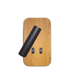 Aplique led de pared 0086M7 madera y negro