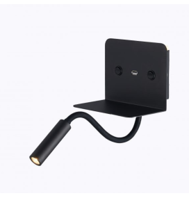 Aplique led 3W + 6W con USB negro
