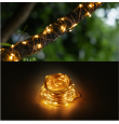 Guirnalda led solar 10m bronce cálida