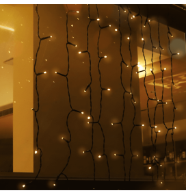 Cortina de luz led solar 3x1 cálida
