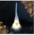 Gnomo navideño con luz led 16cm blanco