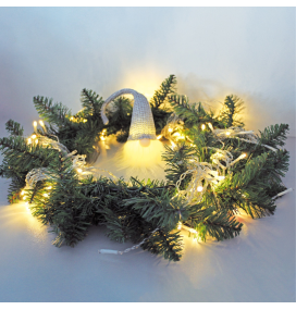 Gnomo navideño con luz led 16cm blanco