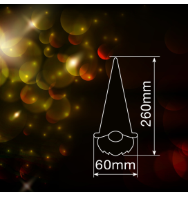 Gnomo navideño con luz led 16cm blanco