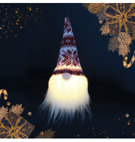 Gnomo navideño de pie con luz led Sicco 16cm