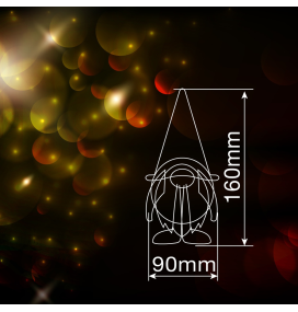 Gnomo navideño de pie con luz led Sicco 16cm