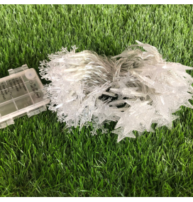 Guirnalda led con copos de nieve y estrellas a pilas 10m 6500K