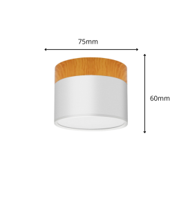 Plafón 6P07M6 7W blanco y madera