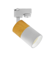 Foco de carril led monofásico 68T1M6 blanco y madera