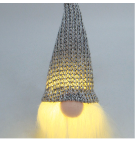 Gnomo navideño con luz led Gelbin 26cm gris