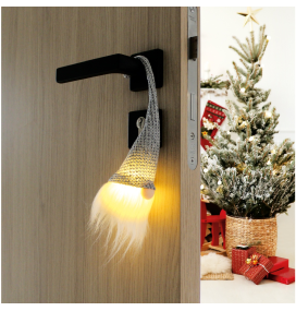 Gnomo navideño con luz led Gelbin 26cm gris