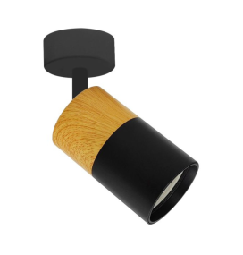 Aplique de techo o pared 68P1M7 negro y madera