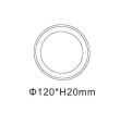 Downlight led redondo 10W CCT Ø120mm madera