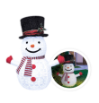 Muñeco de nieve plegable con 8 funciones de luz cálida 70cm