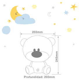 Lámpara de mesa infantil Osito azul