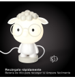Lámpara de mesa infantil ovejita RGB batería recargable blanca