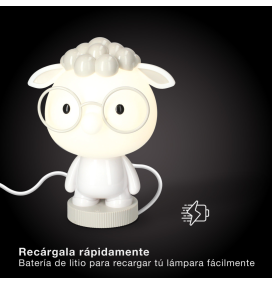 Lámpara de mesa infantil ovejita RGB batería recargable blanca