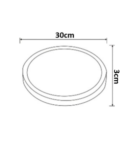 Plafón led redondo superficie 24W CCT negro Ø30cm
