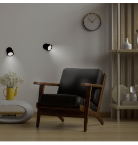 Aplique de pared led Newgarden Roll 8 batería recargable negro