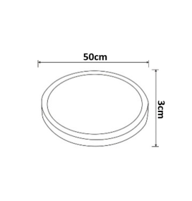Plafón led redondo superficie 42W CCT madera Ø50cm