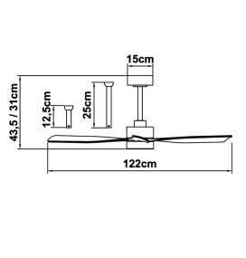 Ventilador led de techo con aspas Mantra Thai blanco