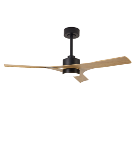 Ventilador led de techo con aspas Mantra Thai negro y madera