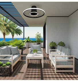 Ventilador led de techo con aspas Mantra Soho negro