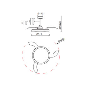 Ventilador led con aspas retráctiles Mantra Mistral blanco