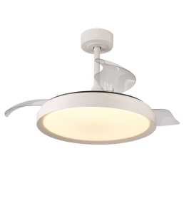 Ventilador led con aspas retráctiles Mantra Mistral blanco
