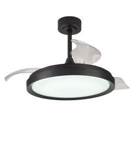 Ventilador led con aspas retráctiles Mantra Mistral negro