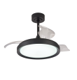 Ventilador led con aspas retráctiles Mantra Mistral negro