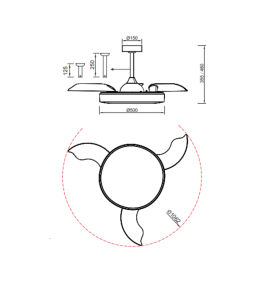 Ventilador led con aspas retráctiles Mantra Alaska blanco y madera