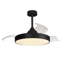 Ventilador led con aspas retráctiles Mantra Alaska negro