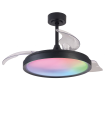 Ventilador led con aspas retráctiles Mantra Siberia negro RGB