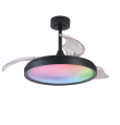 Ventilador led con aspas retráctiles Mantra Siberia mini negro RGB