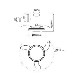 Ventilador led con aspas retráctiles Mantra North blanco RGB