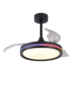 Ventilador led con aspas retráctiles Mantra North negro RGB