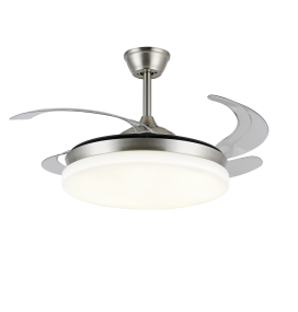 Ventilador de techo led Isabella XL con aspas retráctiles 45-90W cromo