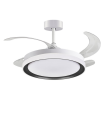 Ventilador de techo led con aspas retráctiles Kigali 36-72W blanco y negro