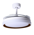 Ventilador de techo led con aspas retráctiles Kigali 36-72W blanco y marón