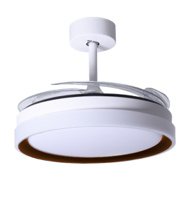 Ventilador de techo led con aspas retráctiles Kigali 36-72W blanco y marón