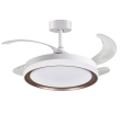 Ventilador de techo led con aspas retráctiles Kigali 36-72W blanco y marón