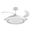 Ventilador de techo led con aspas retráctiles Kigali 36-72W blanco y plata