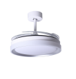 Ventilador de techo led con aspas retráctiles Kigali 36-72W blanco y plata
