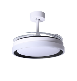 Ventilador de techo led con aspas retráctiles Kigali 36-72W blanco y negro