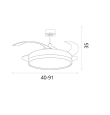 Ventilador de techo led con aspas retráctiles Kigali 24-48W blanco 