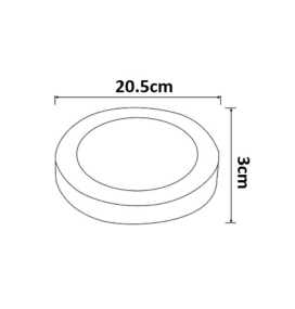Plafón led redondo superficie 18W blanco Ø16cm