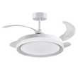 Ventilador de techo led con aspas retráctiles Kigali mini 24-48W blanco y plata