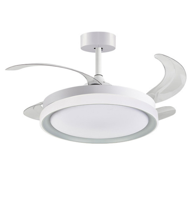 Ventilador de techo led con aspas retráctiles Kigali mini 24-48W blanco y plata