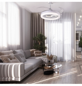 Ventilador de techo led con aspas retráctiles Hermes 54-108W blanco